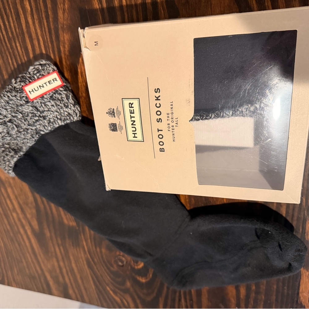 Hunter Black and White Boot Socks